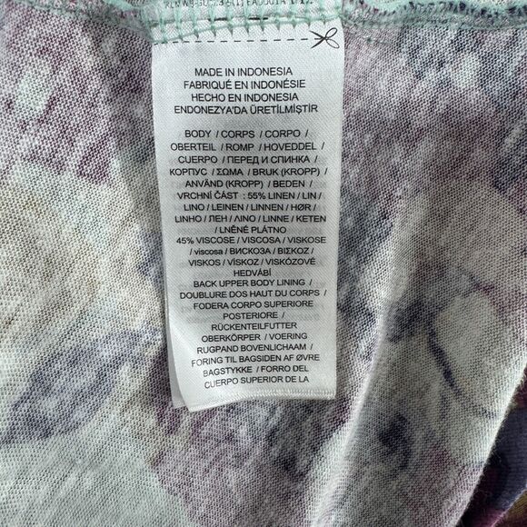 Ralph Lauren Blouse Women's 2X Plus Floral Ruffle Long Sleeve Linen Blend - Picture 8 of 8